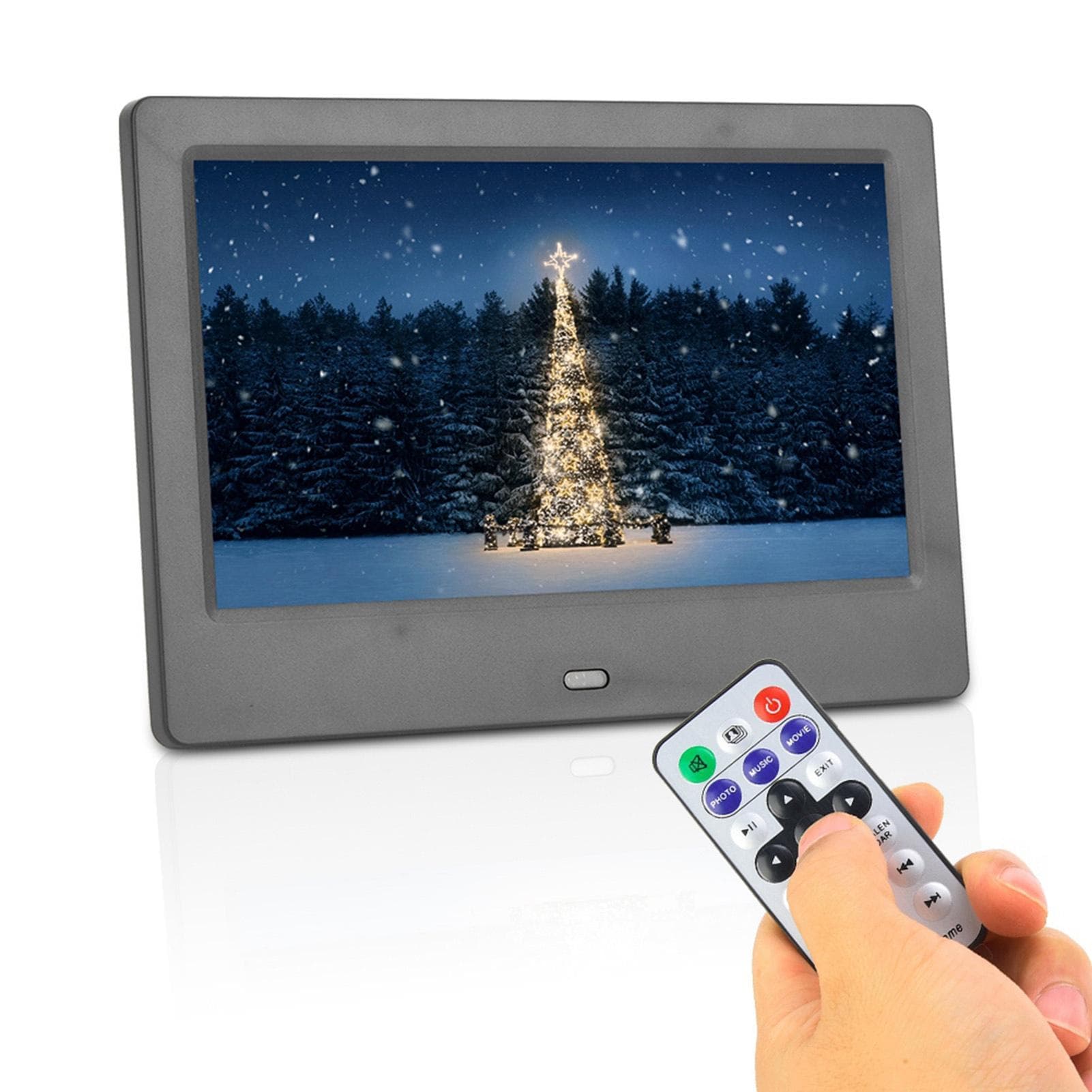 7inch 16:9 800*480 HD Wide Screen Digital Photo Frame Electronic Album White EU Plug black