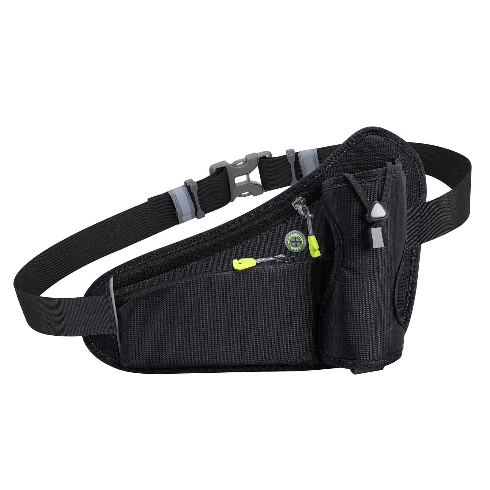 Sports Hydration Belt Bag Running Belt Waist Pack Bum Bag with Water Bottle Holder for Men Women black