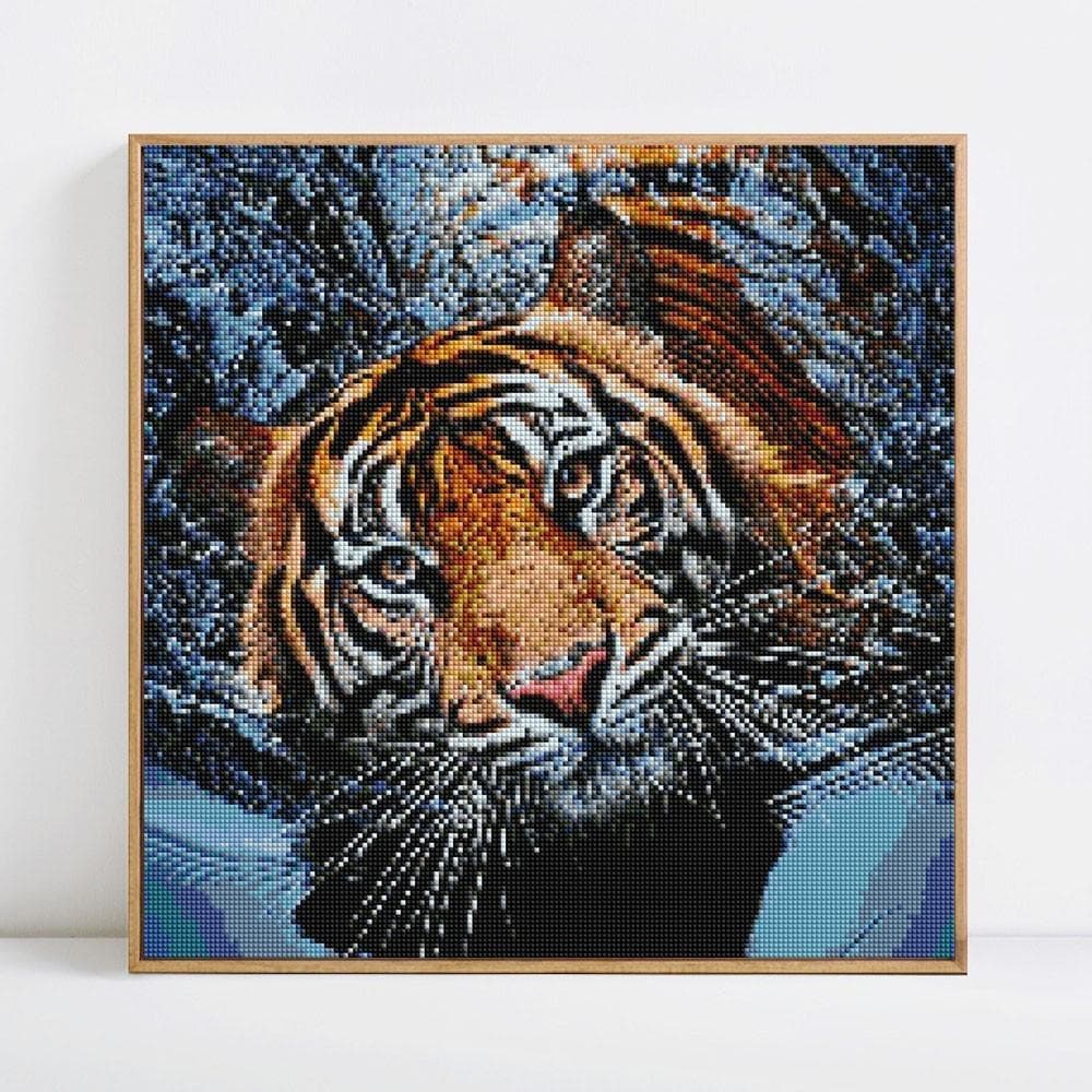 Diamond Painting Round Stones Animals Mosaic Diamond Tiger Diamond Embroidery 30x30