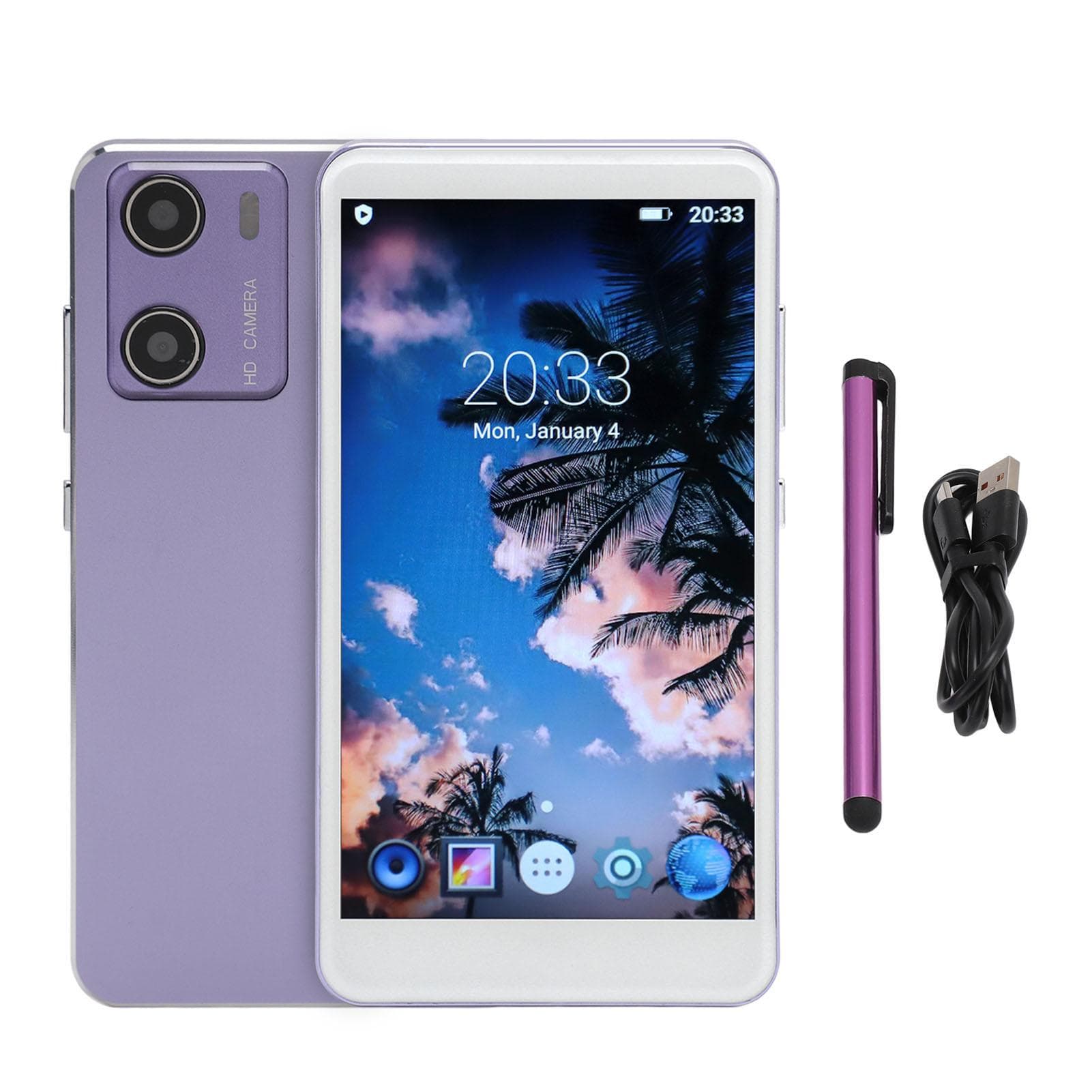 5in MP4 Player HD Noise Reduction 1920 X 1080 IPS Touchscreen 8MP Music Player Camera FM Radio purple