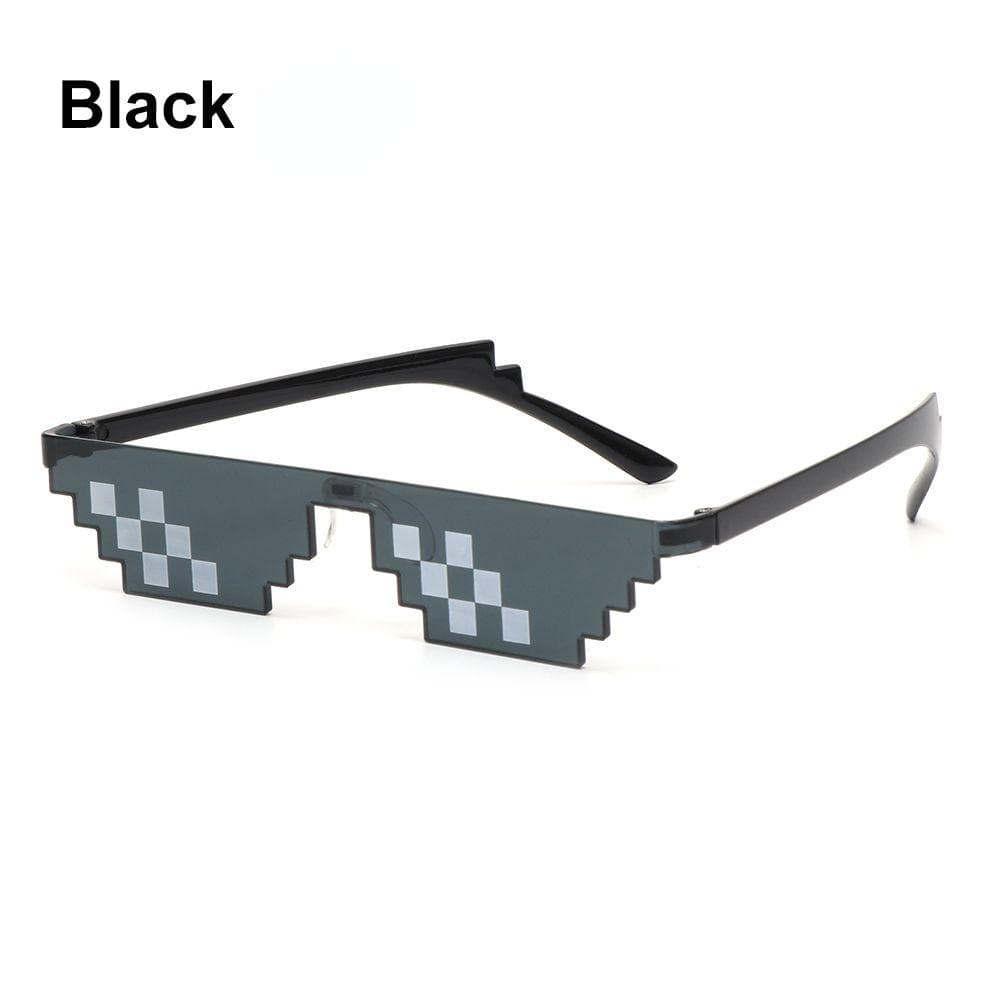 NEW Design Funny Mosaic Sunglasses Thug Life Sun Glasses Pixel Black Retro Gamer Robot Sunglasses Birthday Party Cosplay Favors black