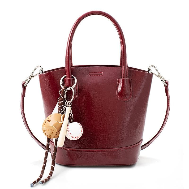 Retro Red Bucket Bag for Women Autumn and Winter Niche Bride Wedding Bag Handheld Commuter Crossbody Bag red