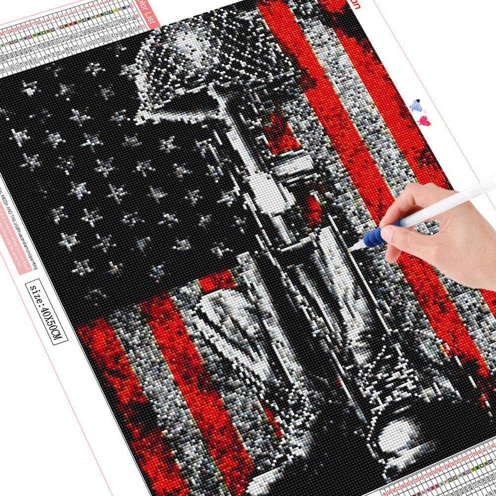 Diamond Painting Full Round Flag American Diamond Mosaic Sale Beads Embroidery Painting Rhinestones 20X30CM