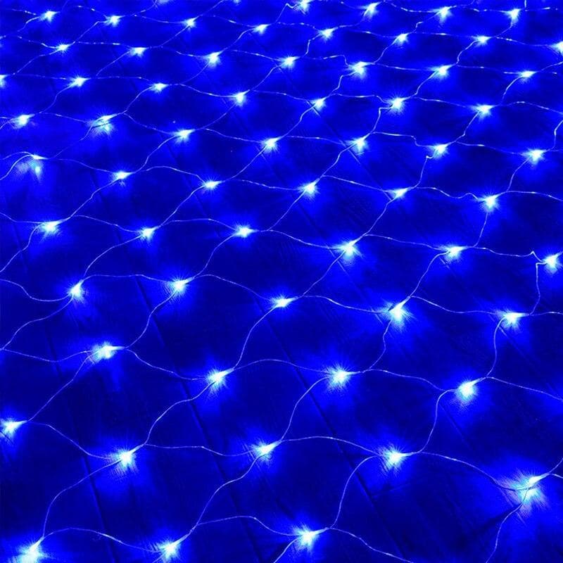 1 Pcs LED Net Screen Fairy String Lights Christmas Decoration New Year Outdoor Lights Jialan Street Jialan 1.5x1.5m 96LED WBL 1.5m * 1.5m blue