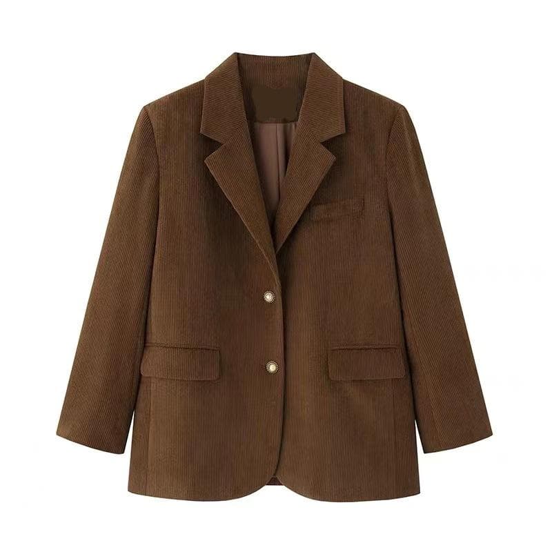 Blazer Women's Autumn Thin Temperament Versatile Retro Casual Loose Suit L
