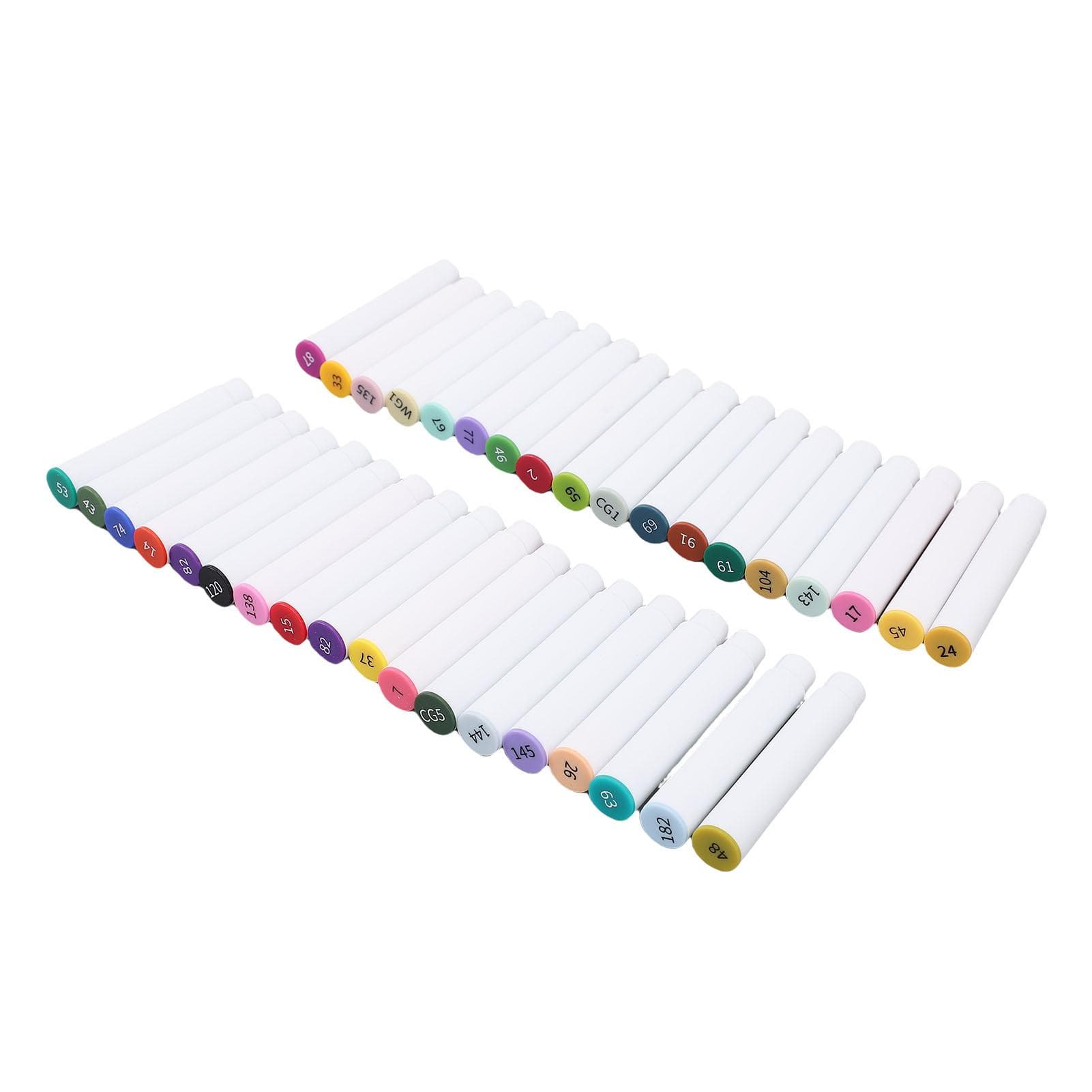 36Pcs Marker Pen Ink Refills Replacement Cartridges Assorted Colors with PP Plastic Pen Shell