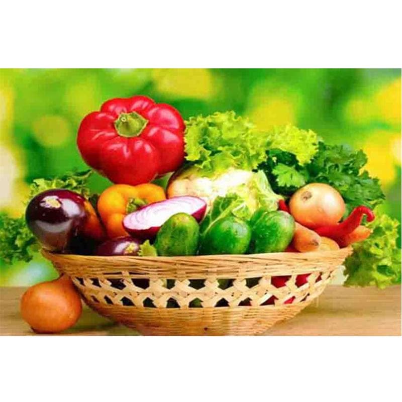 5D DIY Diamond Embroidery Food Vegetables Fruits Diamond Painting Cross Stitch Home Kitchen Decor 20X30CM