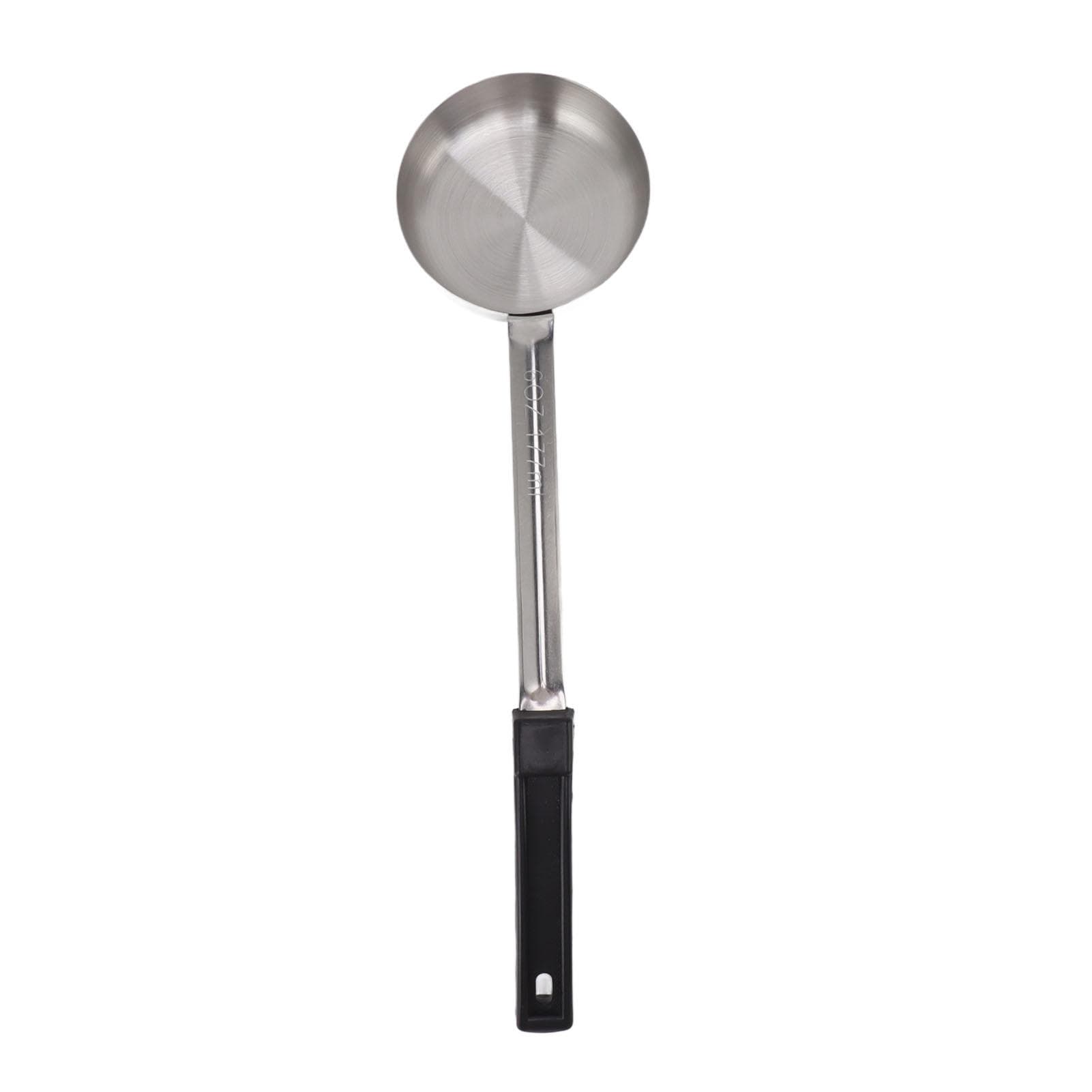 Sauce Spoon Pizza Multipurpose Food Grade Stainless Steel Spread Measuring Spoon for Kitchen Black 6oz (Scoop Without Holes)