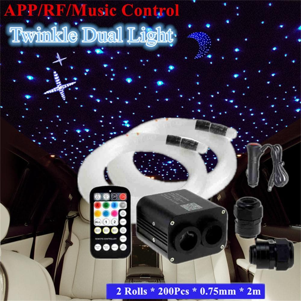 20W RGBW Twinkle Car Roof Stars Starry Ceiling LED Light Kit 400pcs Optic Fibers