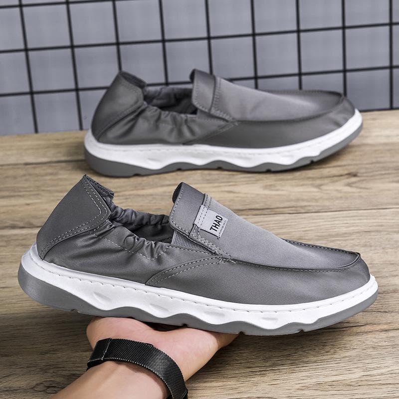 Ice Silk Cloth Trend British Casual Cloth Shoes Trendy Korean Version Lightweight Flat Bottom All-match Slip-On Slip-on Shoes for Men 44