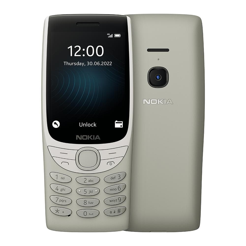 Refurbished Nokia Original Nokia 8210 4G (2022) LTE 4G Feature phone Mobile Phone With Single 1/2 SIM 1 Battery 1 Charger white
