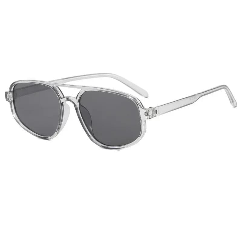 New Women Retro Double Beam Sunglasses UV400 Protection Summer Outdoor Shading Goggles for Men Women as picture