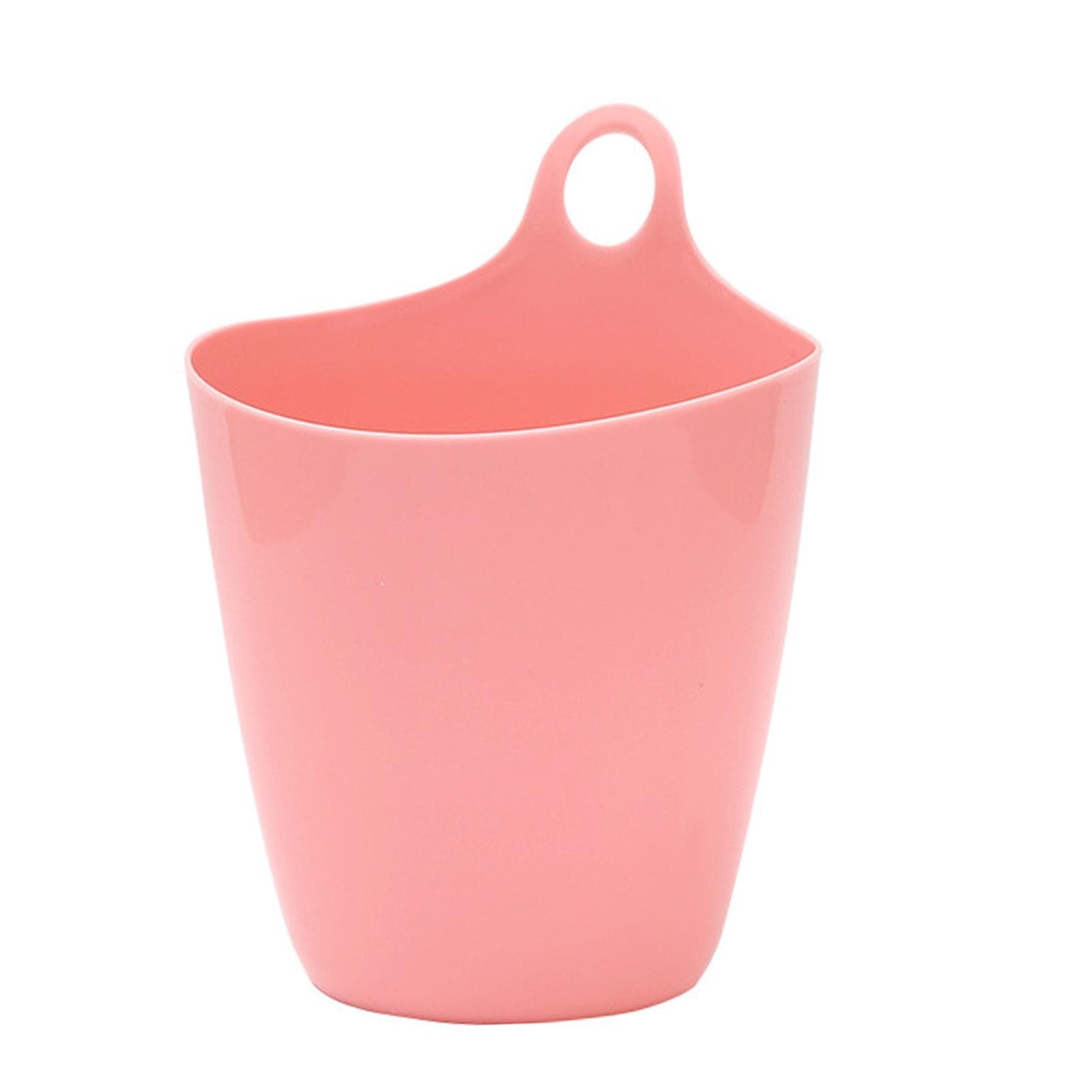 Hanging Trash Can Mini Multifunctional Space Saving Plastic Hanging Storage Bucket for Desktop
