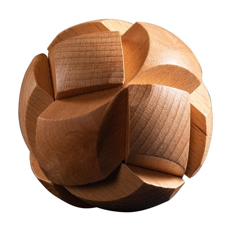 Football Shaped Wooden Kongming Lock,3D Brain Teaser Puzzle,Office Release Pressure Puzzle for Adult,Intelligence Gift for Kids