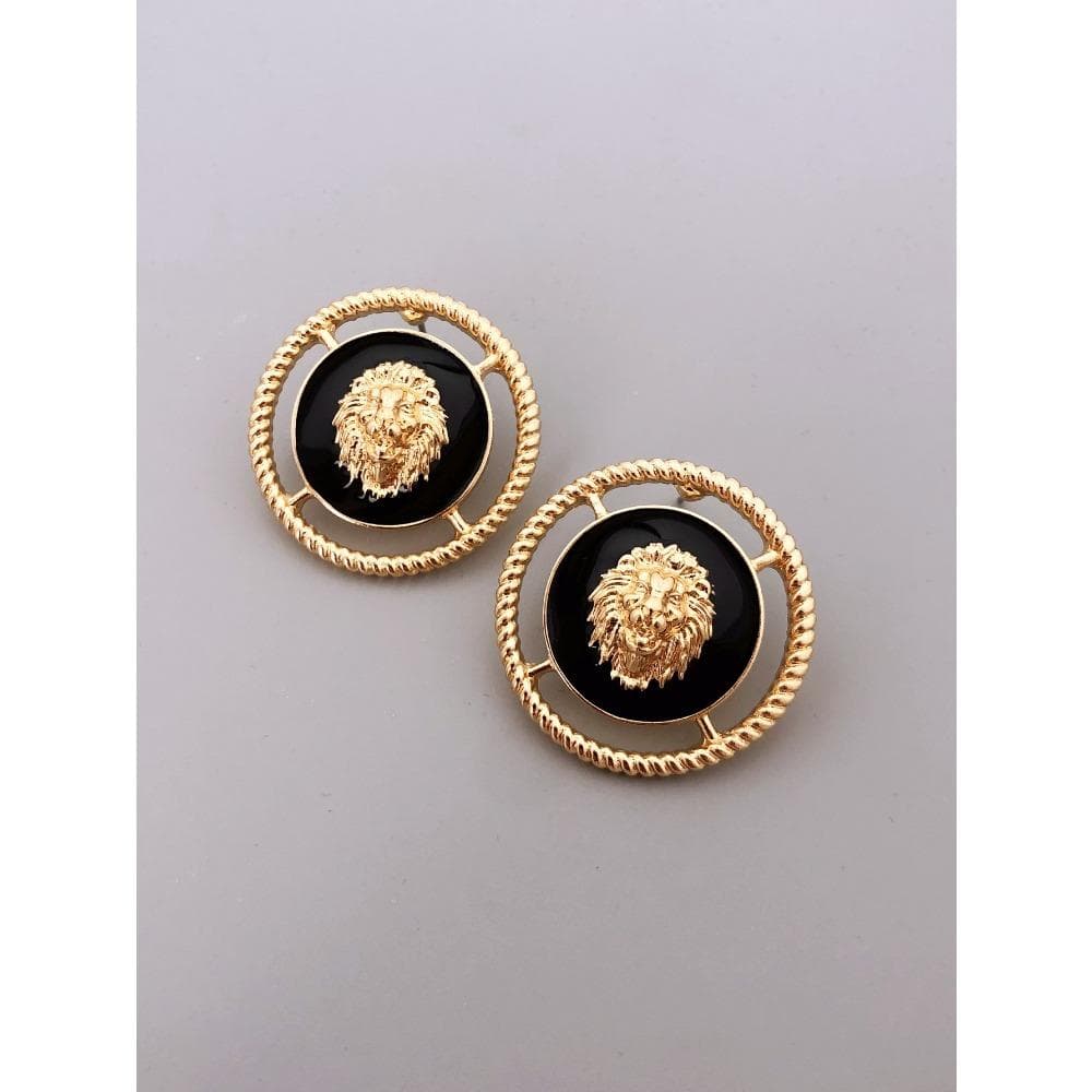 Exaggerated Lion Head Women's Earrings, Fashionable and High-quality Alloy Jewelry