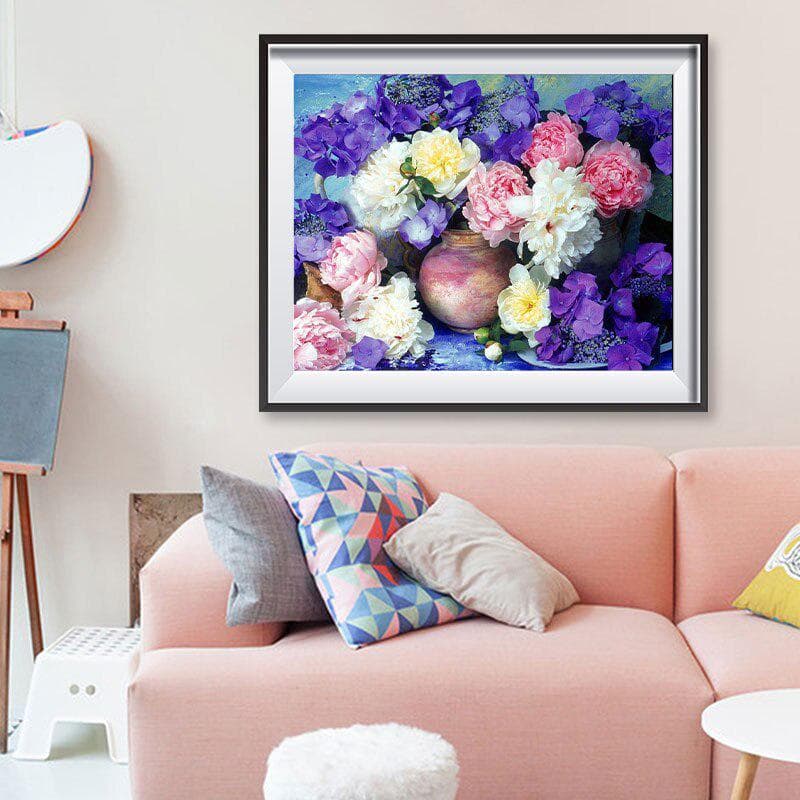 Diamond Embroidery Home Painting Flowers Handmade Diamond Painting Mosaic Cross Embroidery 20X30CM