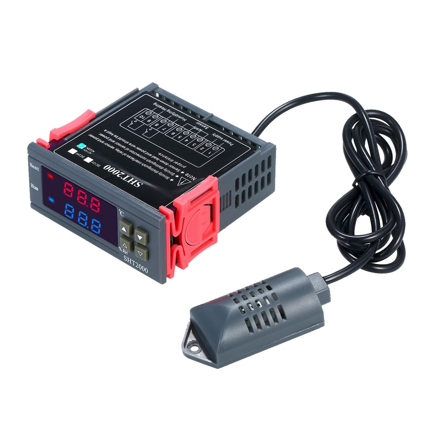 Digital Display Temperature&Humidity Controller Thermoregulator Thermostat Humidistat Therometer AC110-220V black