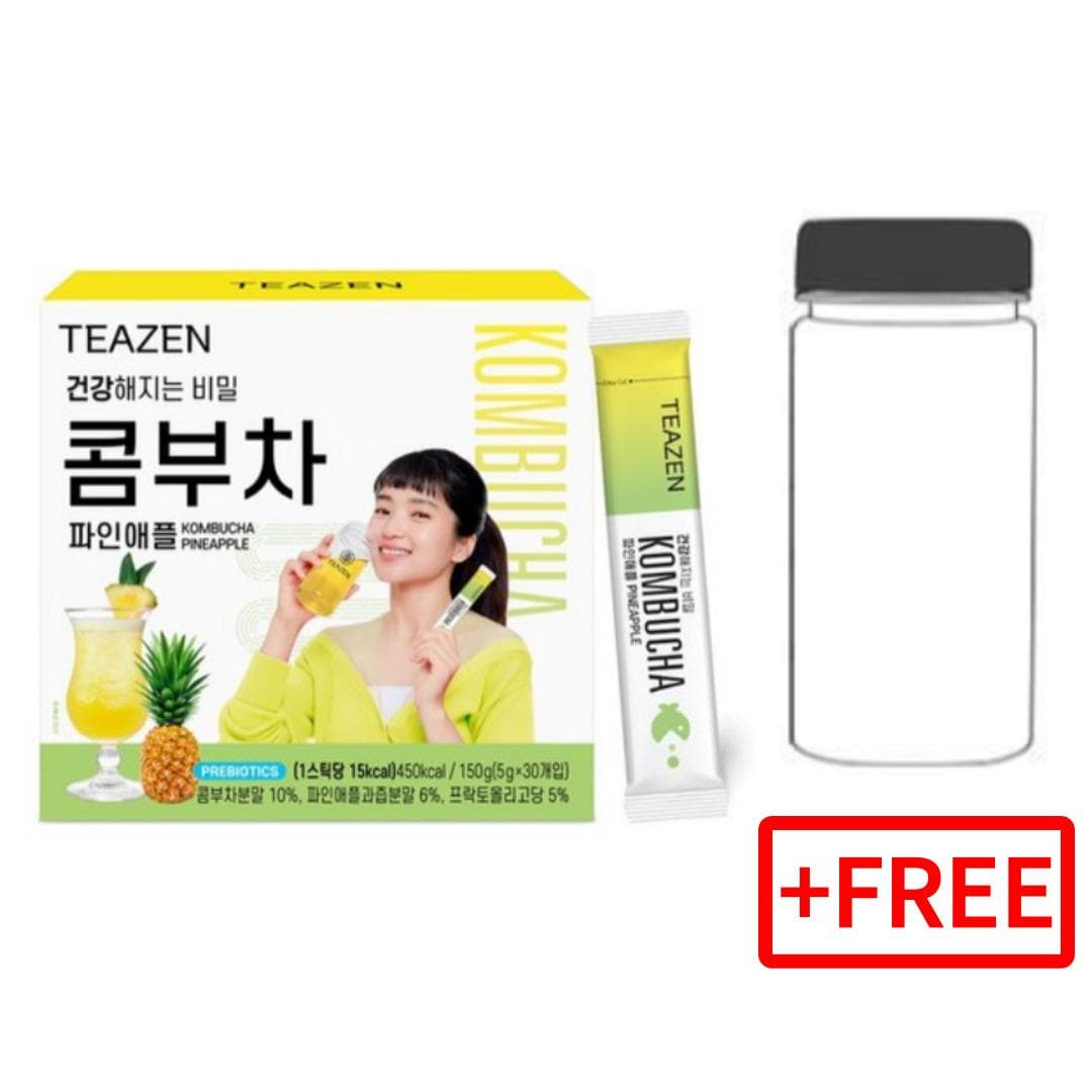[TEAZEN] Kombucha Powder 6 flavors 30T / Lemon, Citron , pineapple, peach, mango guava, shine musket pineapple 30t+free bottle