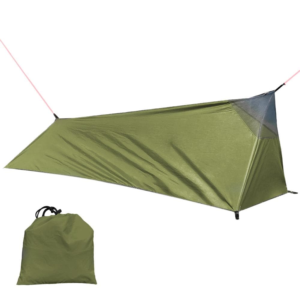 Backpacking Tent Outdoor Camping Sleeping Bag Tent Lightweight Single Person Tent with Net army green