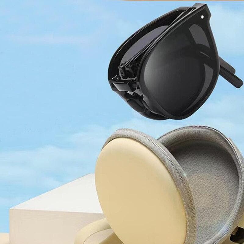 Foldable UV400 Sunglasses Women Men Cycling Motor Glasses Outdoor Sports Eyewear with Portable Case