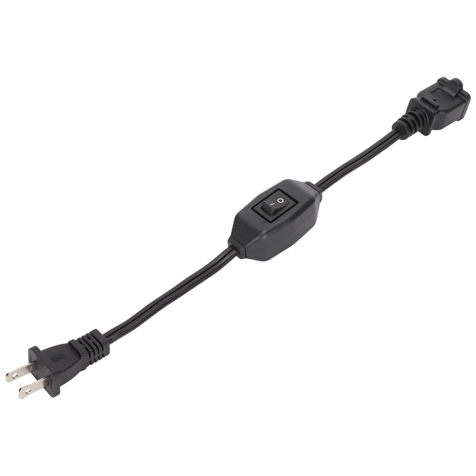 Power Extension Cord with On Off Switch AC 2 Prong Male Female Power Cable for 1‑15P Male to 1‑15R US Plug black
