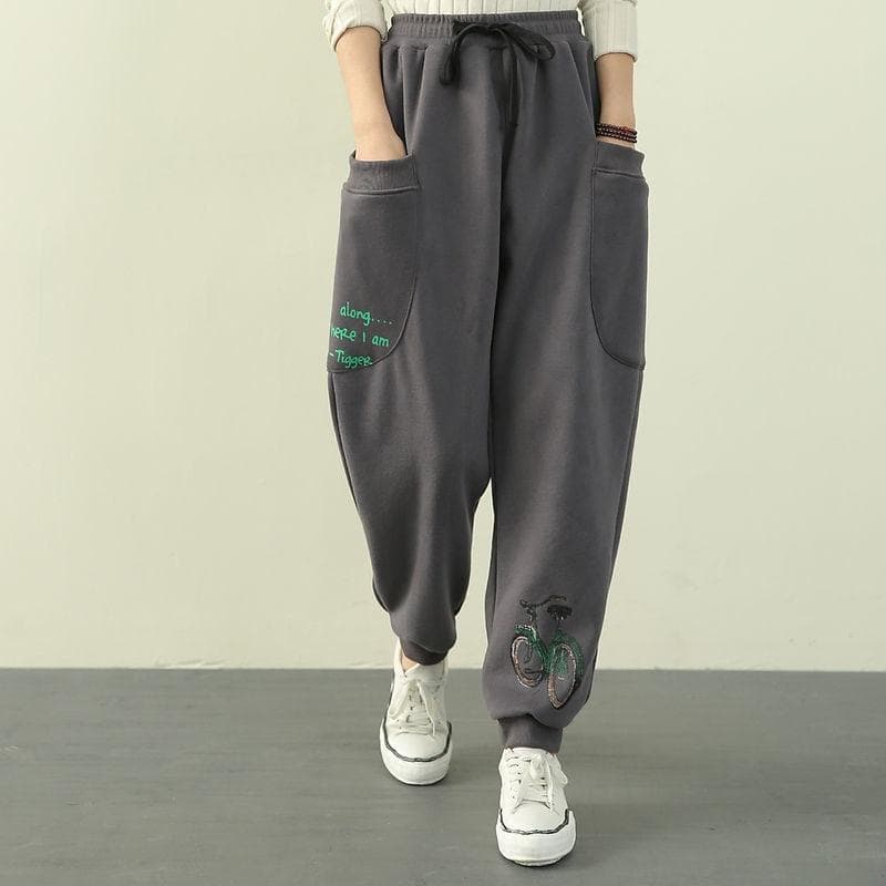 New Spring and Summer Harem Pants Loose Ties and Ties Plus Size Women's Casual Ties and Ties 4XL grey