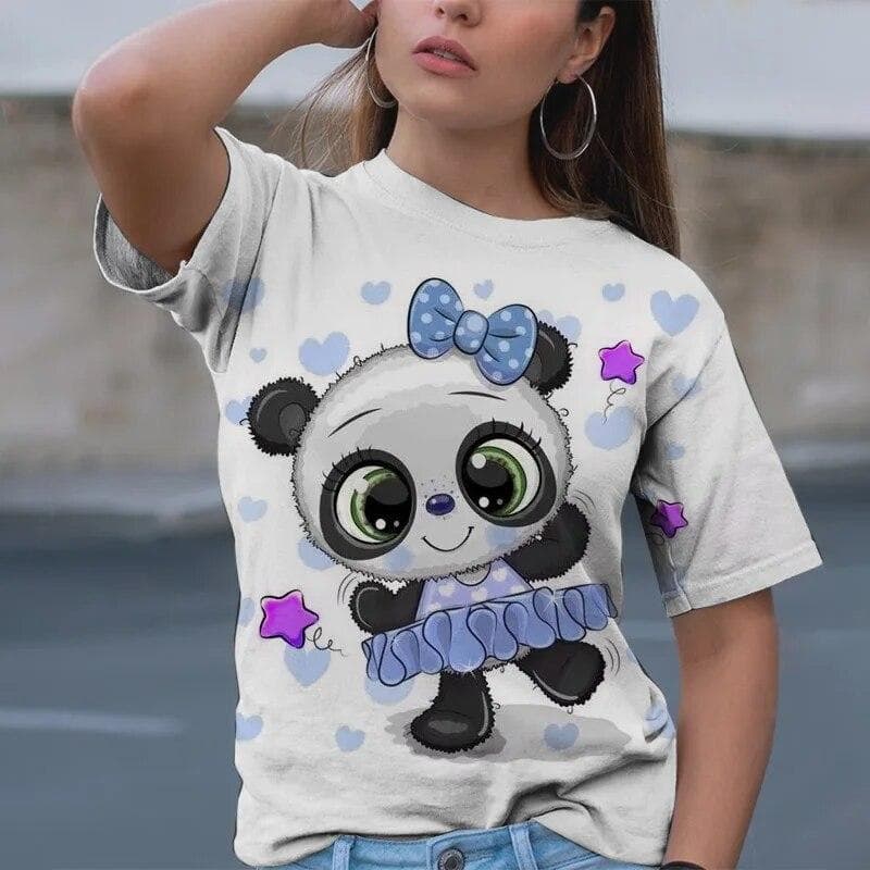 2023 Hit Item Women's T-shirt Art Cartoon Cat Print Girls 3D Classic Short Sleeve Tops Female Fashion Casual Streetwear 6XL