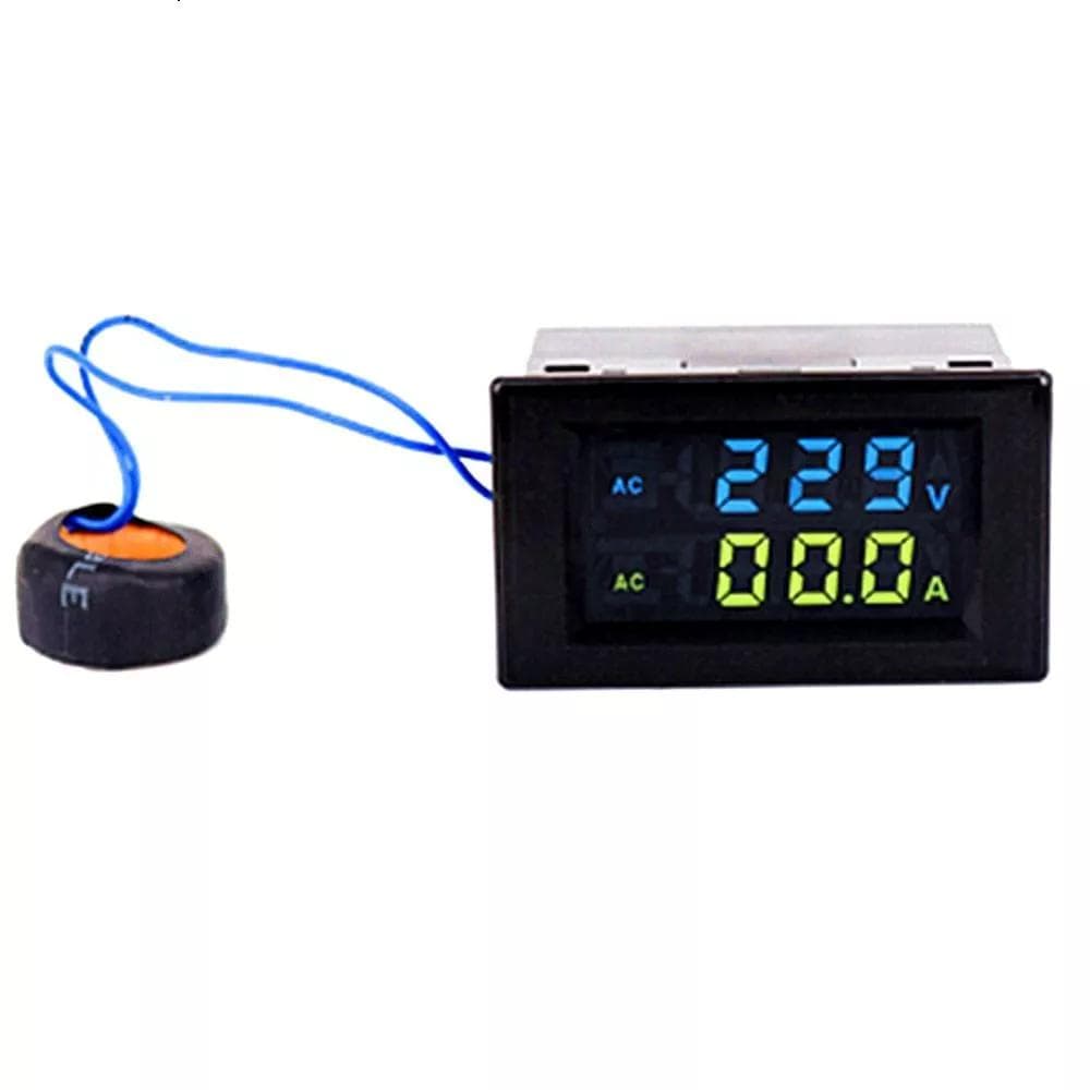 D85-2042A Double Digital Display LCD Voltmeter Ammeter AC80-500V Voltage Meter Current Meter Tester black