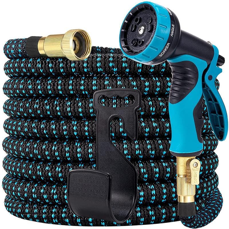 Garden Hose 25ft/50ft/75ft/100ft Expandable Garden Hose Water Hose with 10 Function Nozzle and Durable 3-Layers Latex, Water Hose with Solid Fittings 25ft