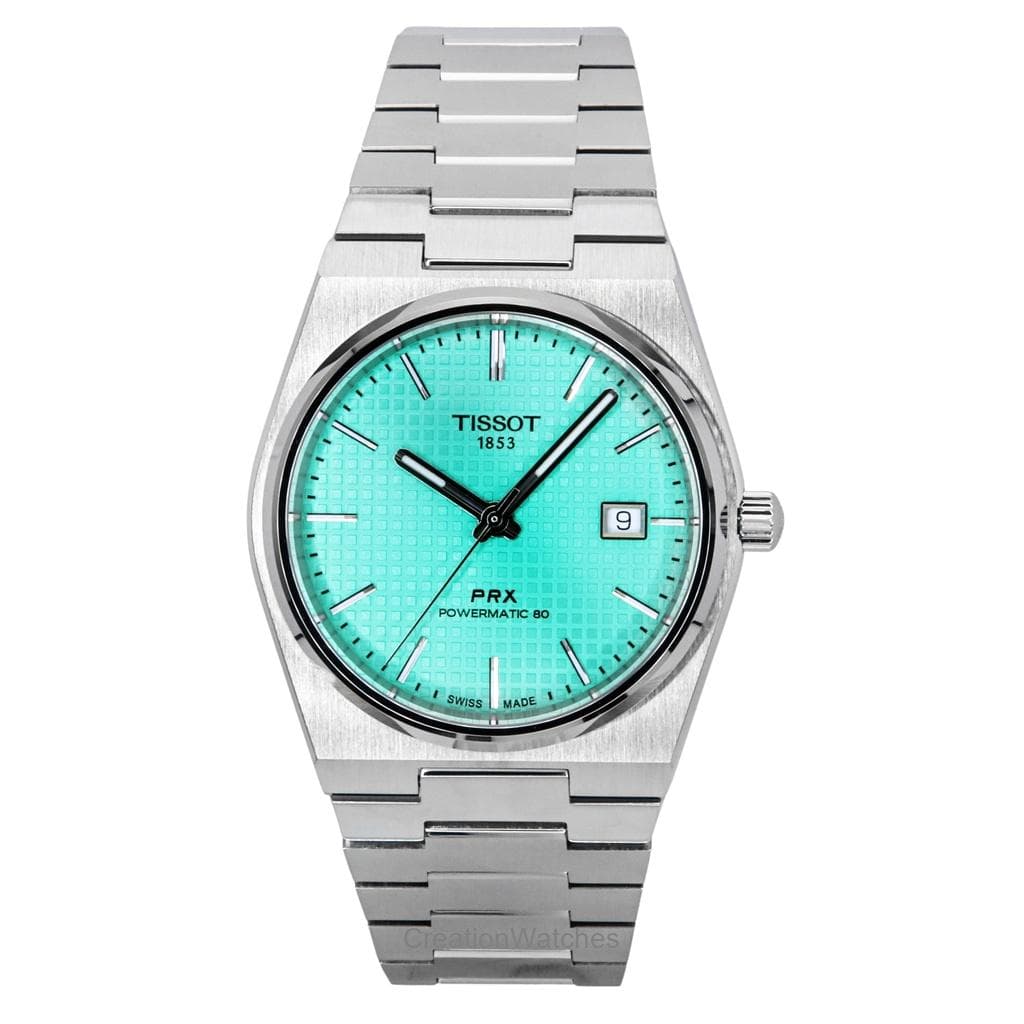 Tissot PRX Powermatic 80 Stainless Steel Light Green Dial Automatic T137.407.11.091.01 100M Men's Watch light green