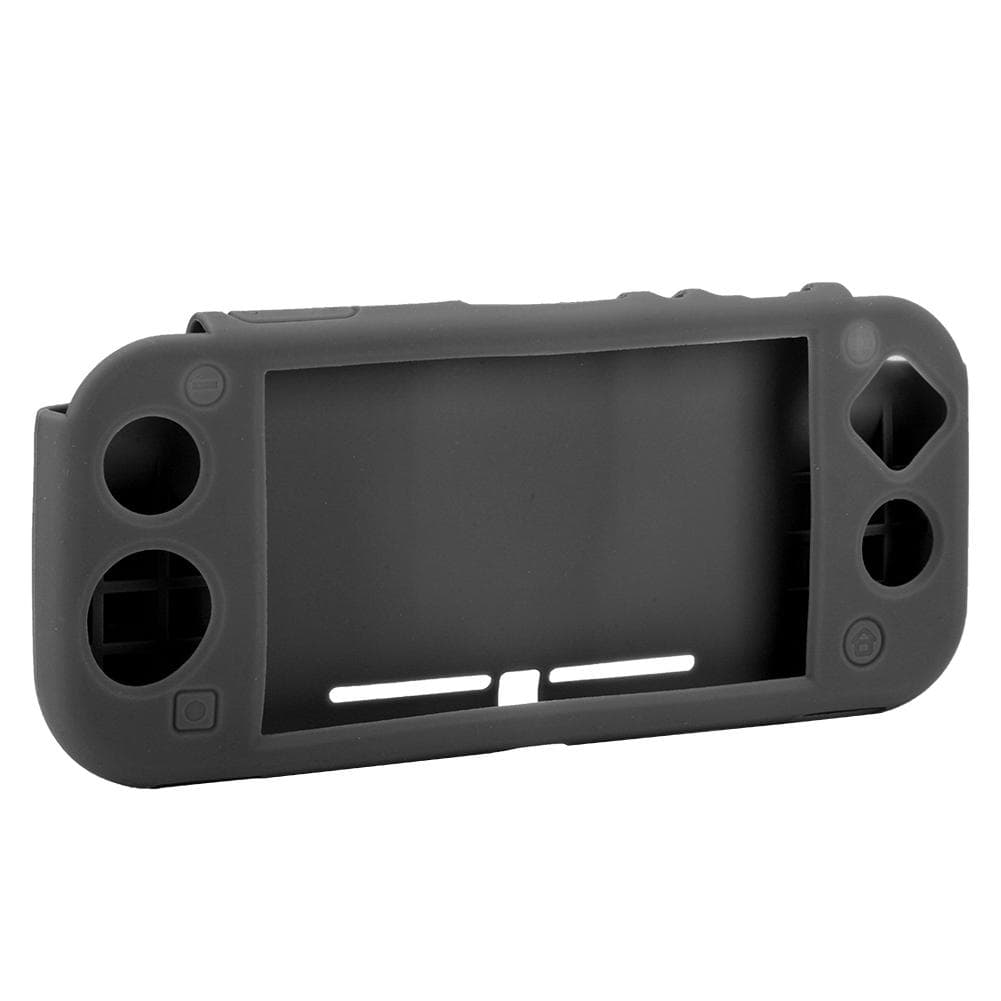 Game Machine Protective Silicone Cover with Grip Tempered Glass Screen Protector Rocking Bar Cap gray