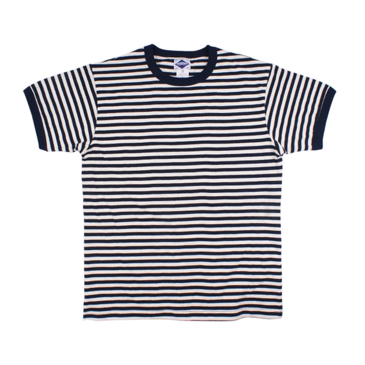 OKONKWO Summer Striped Men's Khaki & Navy Sailor T-Shirt Extra Large