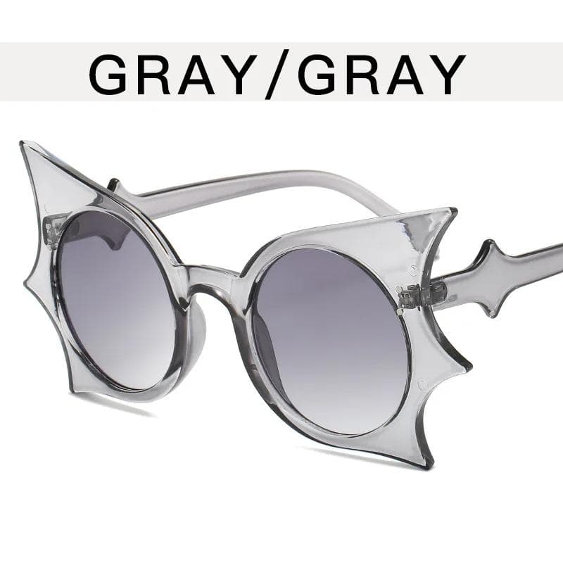 Women Men Bat Eyewear Vintage Halloween Sunglasses UV400 Protection Funny Hip Hop Party Outdoor Sun Glasses As picture show