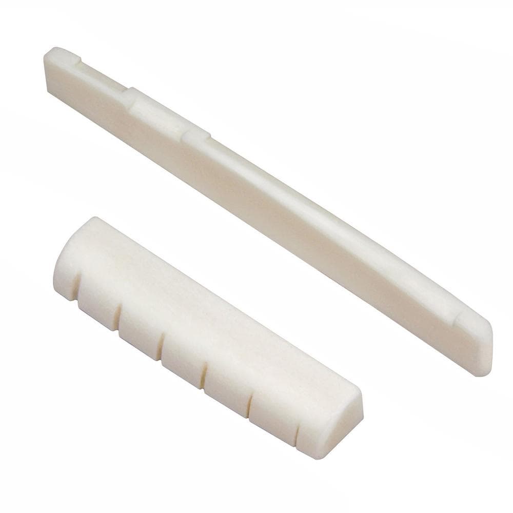 Guitar Saddle Nut White Cattle Bone for 41 Inch Folk Guitar 2Pcs