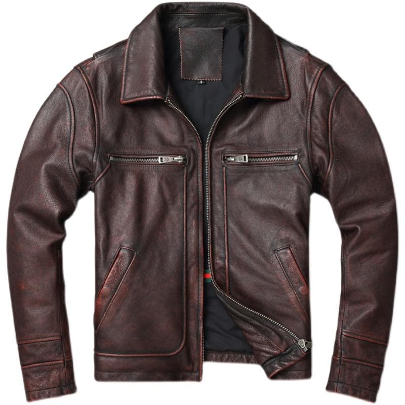 Men Cowhide Coat Vintage Men Leather Jacket Genuine Leather Clothes Men 'S Winter Jacket Motorcycle Biker Jackets XXXXXL