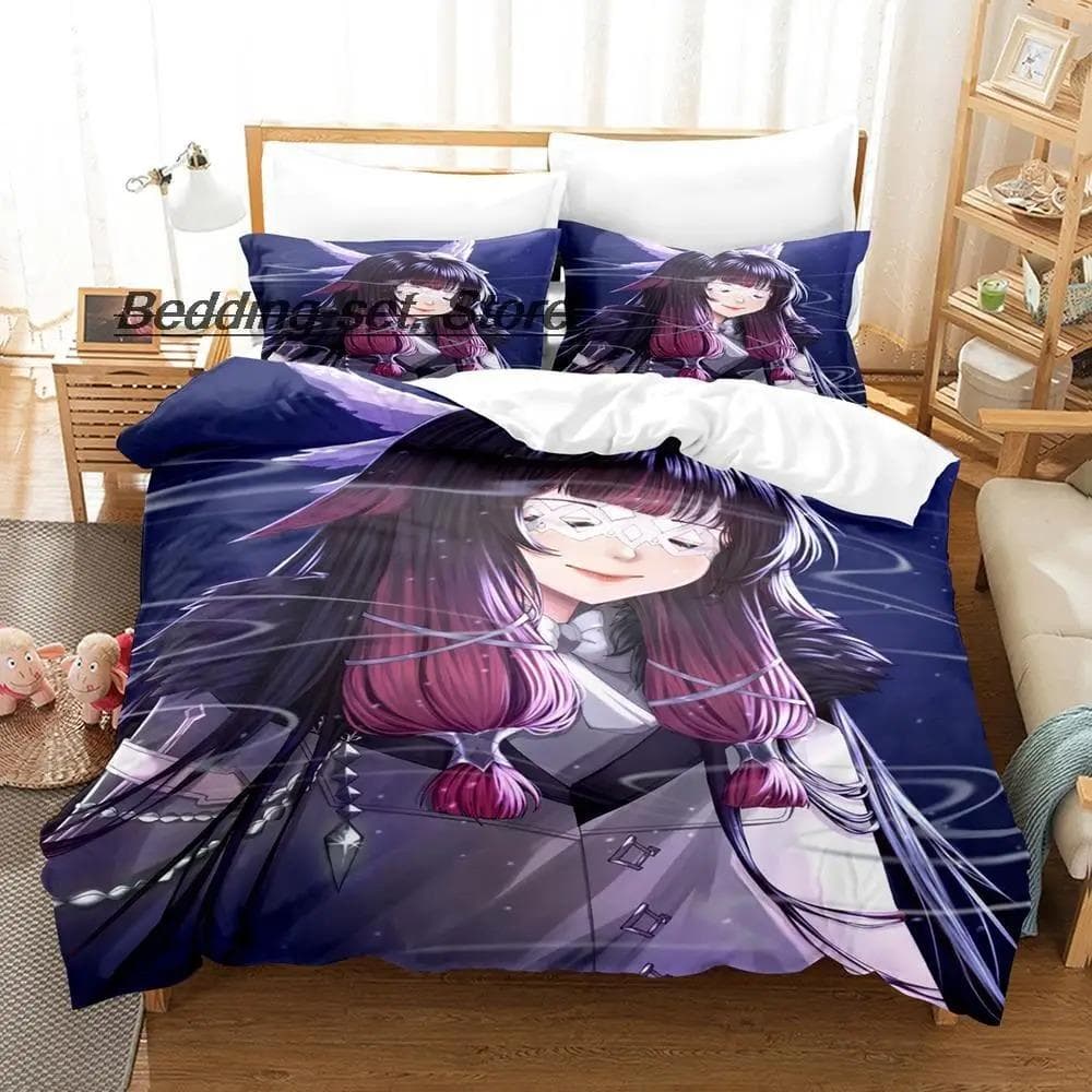 Game Genshin Impact Columbina Bedding Set Single Twin Full Queen King Size Bed Set Aldult Kid Bedroom Duvetcover Sets Anime Bed EU King 240x220cm