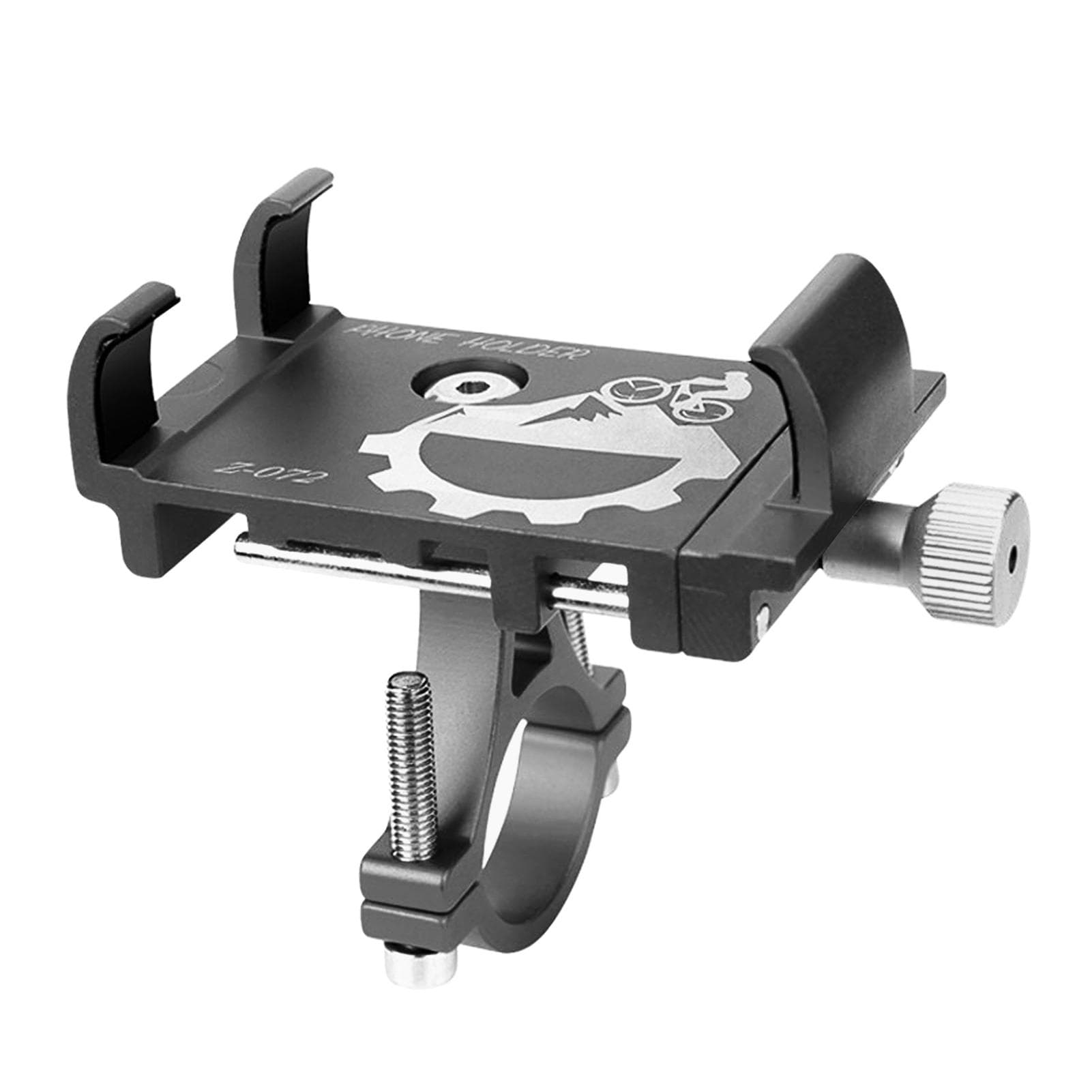 Bicycle Mobile Phone Mount Aluminium Motorcycle Scooter Handlebar Phone Holder for 3.0 - 6.8 inches silver