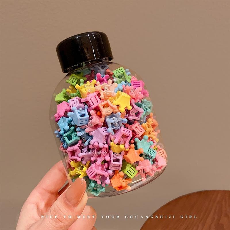 50pcs/set Hair Claws Candy Color Flower Star Hairpin Side Clip Girls Cute Mini Hair Clip Bangs Clip Hair Accessories crown