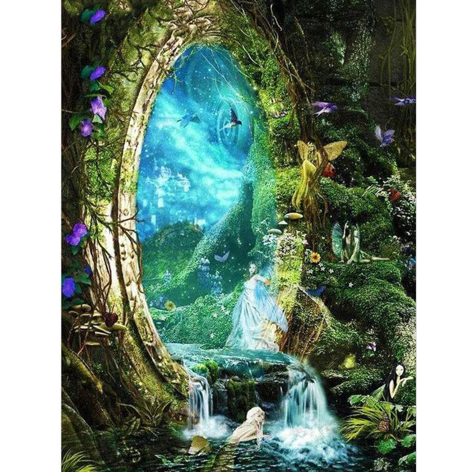 Diamond Painting Fantasy Picture Of Rhinestones Mosaic Elves Full Round Diamond Embroidery 50X70CM