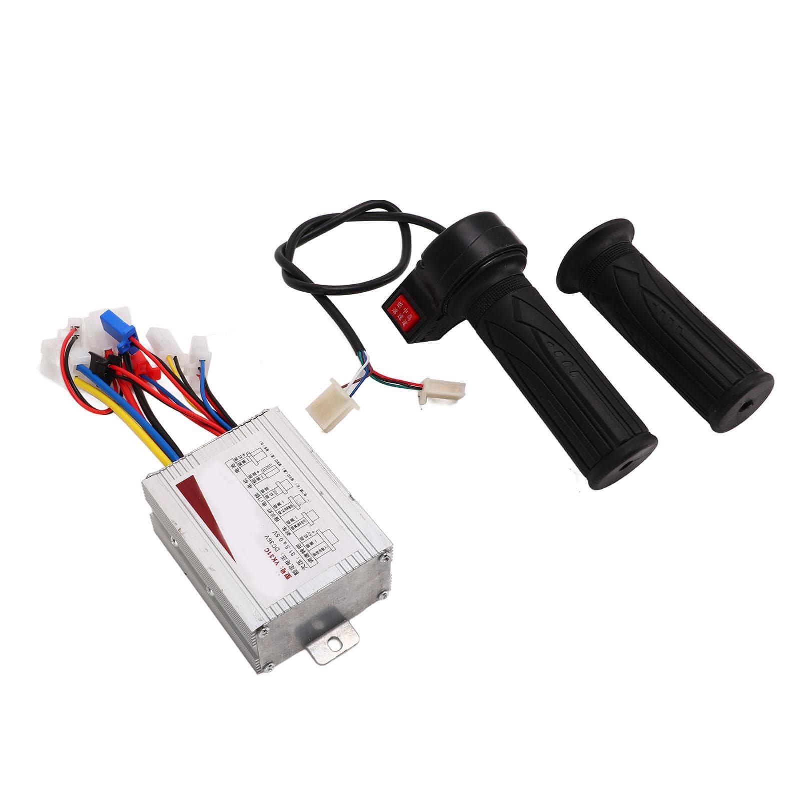 36V 500W Brushed Controller and Long Line 3 Speed Throttle Twist Grip Set for Electric Bicycles