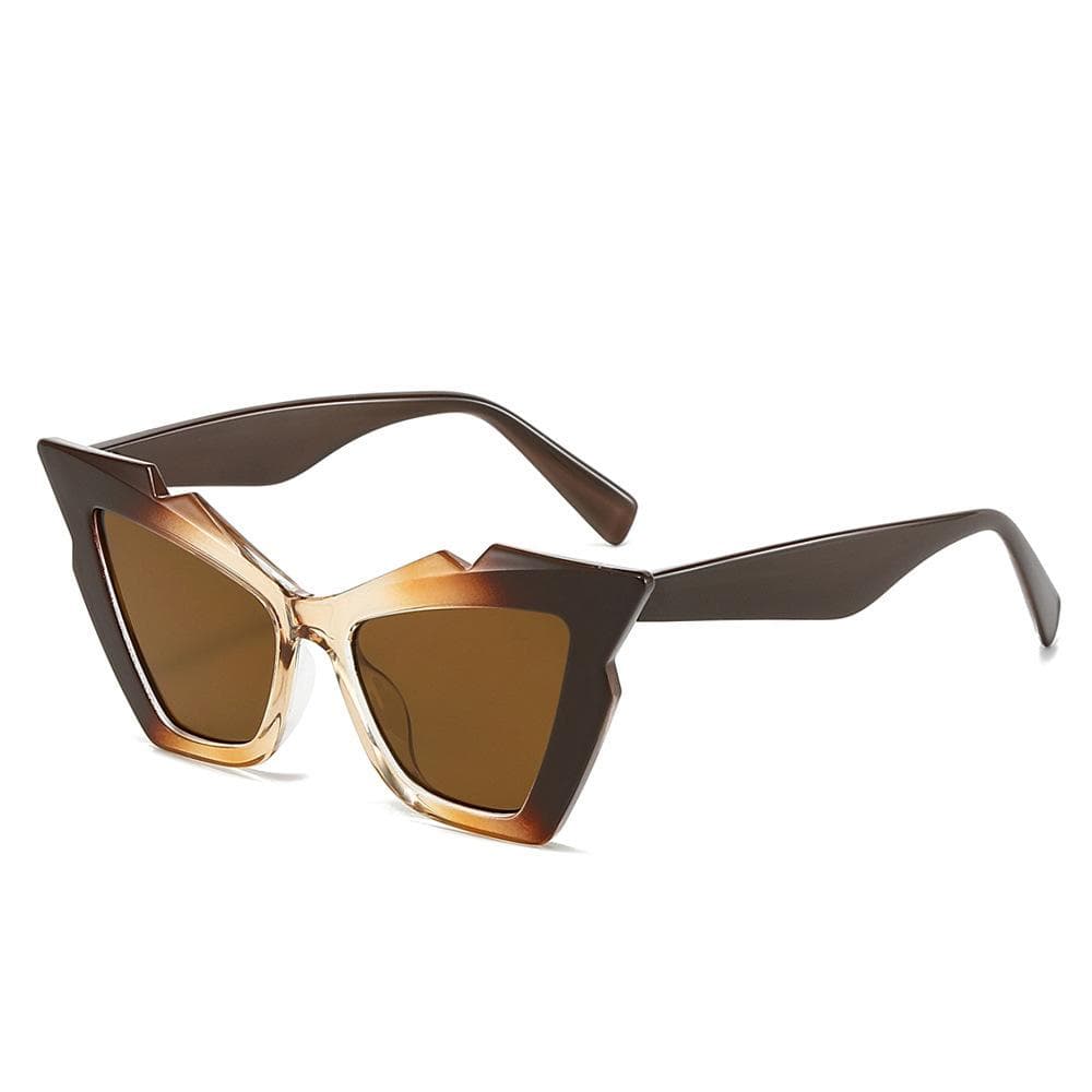 New Luxury Retro Gradient Cat Eye Women Sunglasses UV400 Contrast Color Frame Versatile Casual Men Sun Glasses as picture