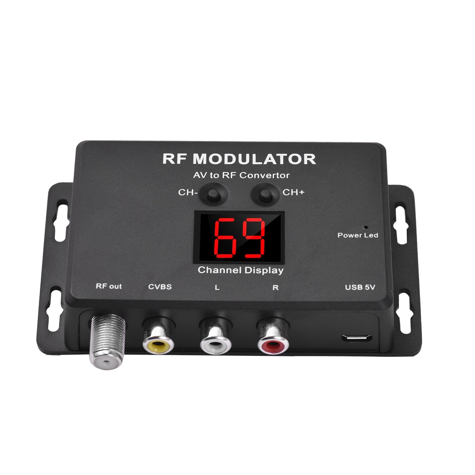 M60 RF Modulator AV to RF Converter black