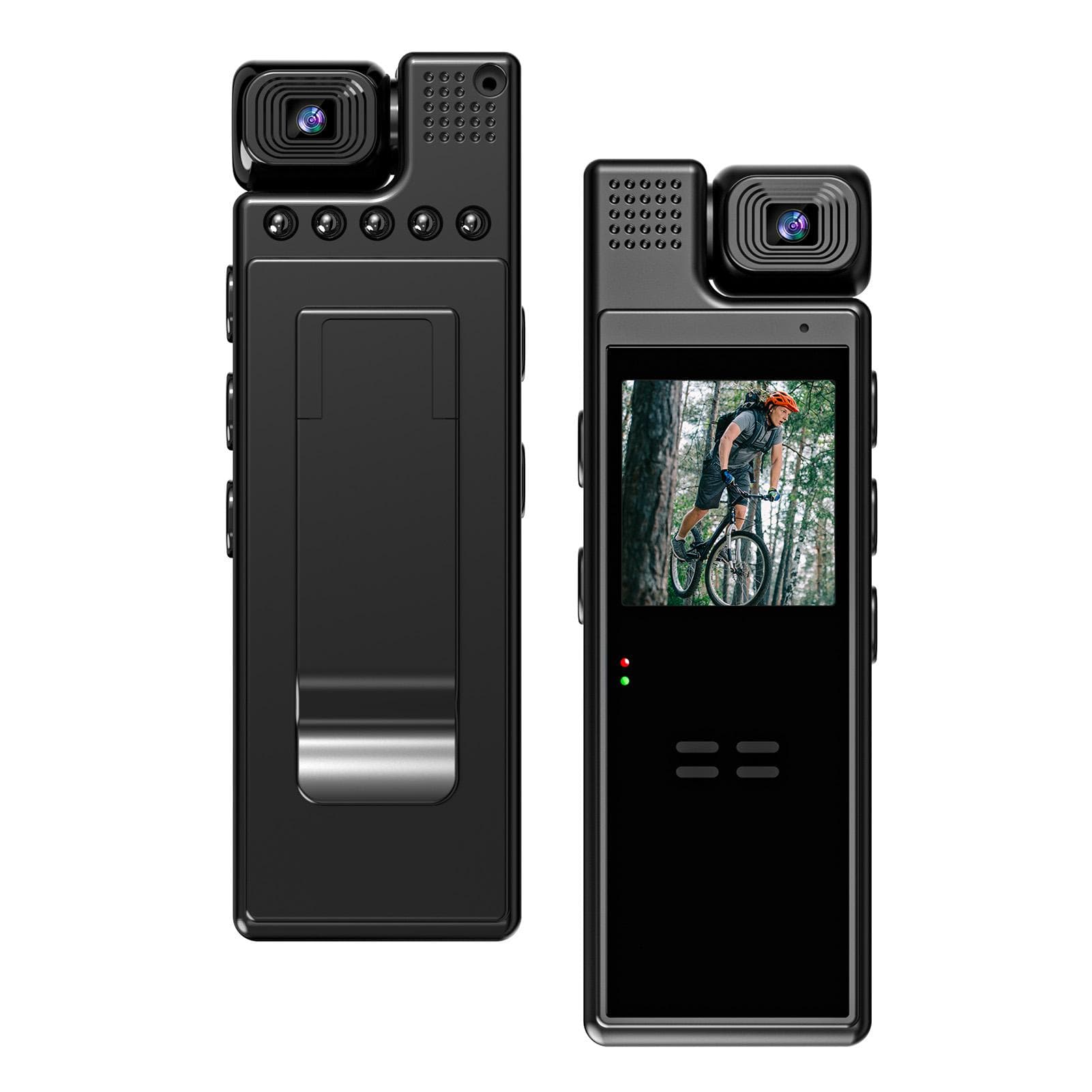 4K UHD Mini Body Camera with Audio and Video Recording 180 degrees Lens Rotatable 6 Hour Battery Life Video Support wifi connection black