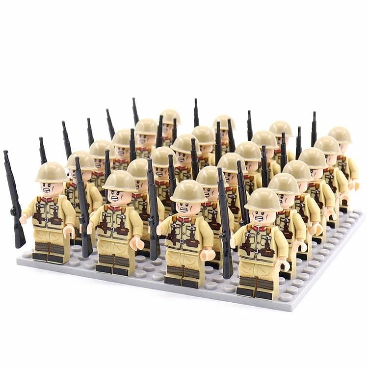 24PCS/SET WW2 Military Soldiers Rifle Weapons Gun Figures Parts Blocks Assembly DIY Model Building Kits Toys
