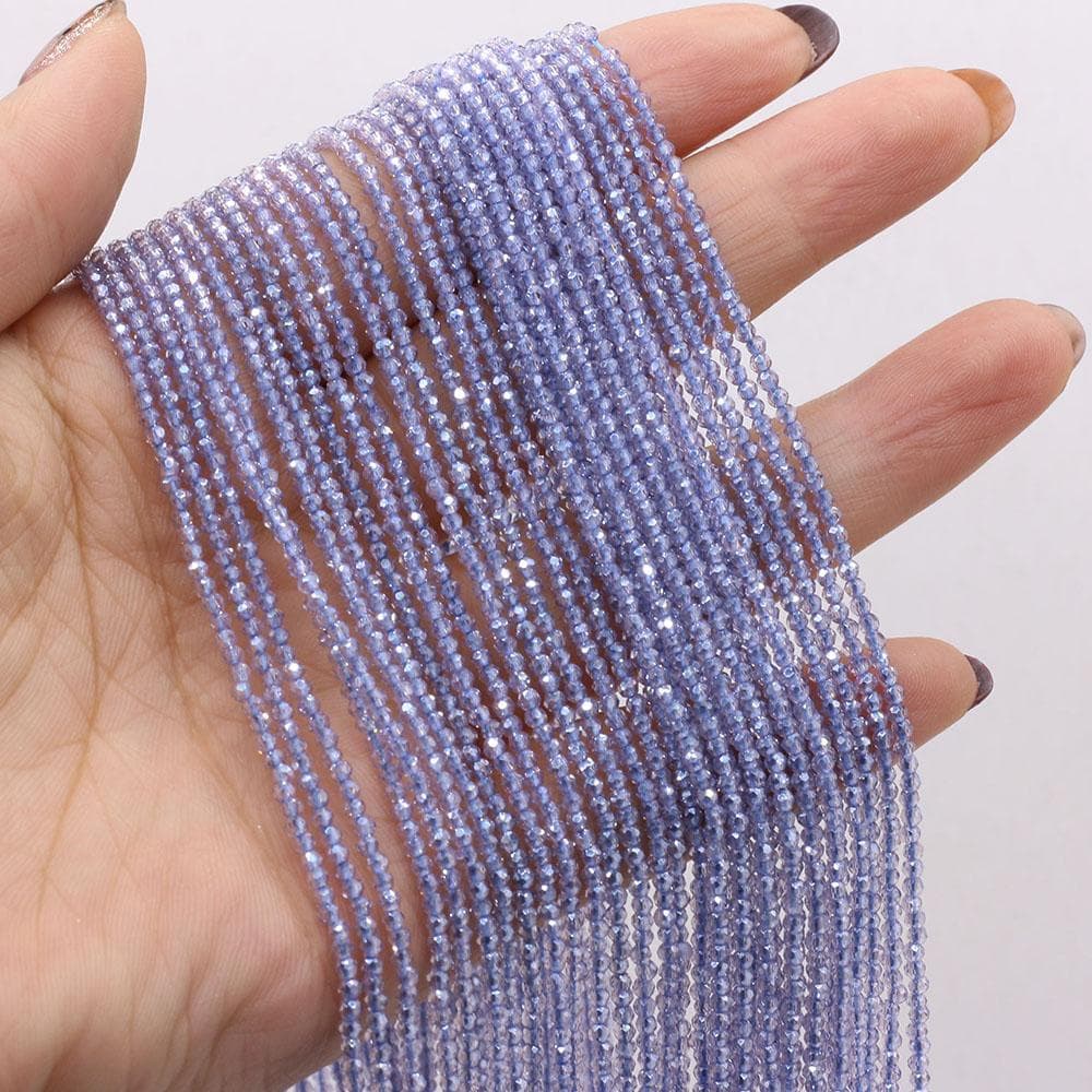 Faceted Natural Stone Quartz Beads 2mm 3mm Crystal Color Plated Loose Spacer Beads for Jewelry Making DIY Necklace Bracelet Accessories Beaded 38 Cm 2Strand/3mm-Crystal