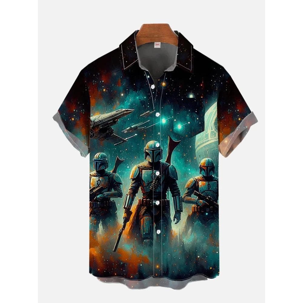 Hawaii Shirts Man New Stars-wars Shirts Men Women Clothes Tee Tops Boys Girls Tees Walker Printing Short Sleeve Shirt XL