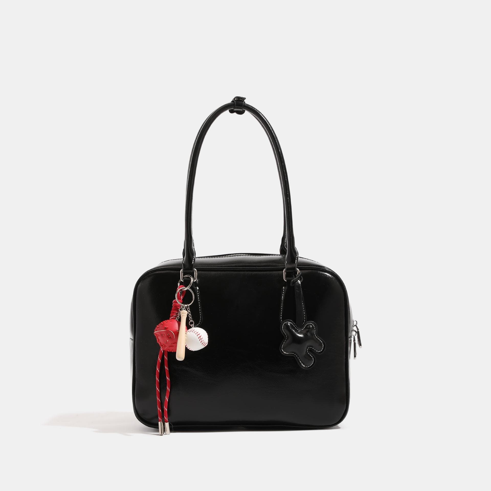Vintage Briefcase Female Cute Fall/Winter Underarm Bag All-matching Large Capacity Commuter Bag black