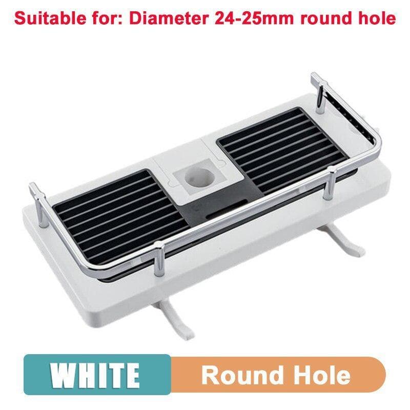 Bathroom Shower Storage Holder Shelves Shampoo Tray Stand No Drilling Lifting Bathroom Shower Storage Rack Organizer white