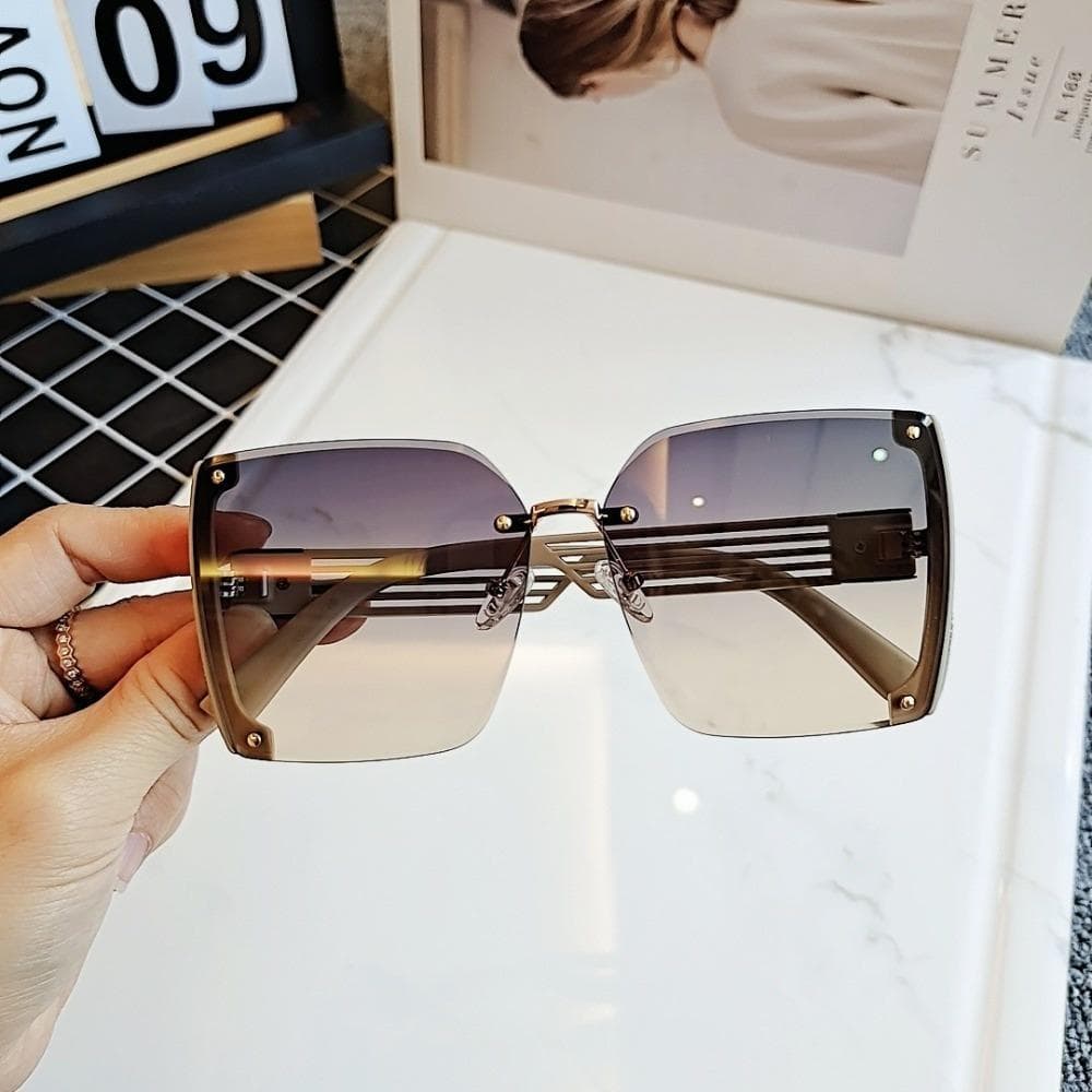 Oversized Sunglasses for Women Vintage Large Frame Rectangle Fashion Sun Glasses Street Style Photo Ins