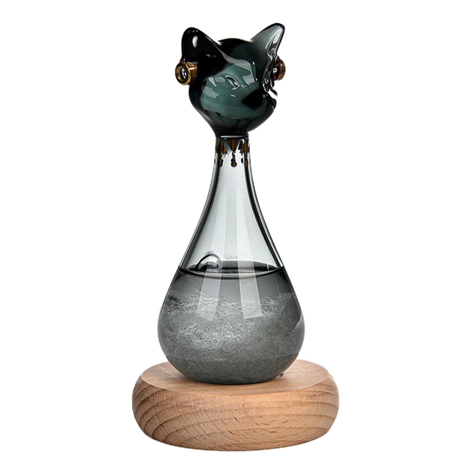 Weather Predictor Cat Bottle Black Ergonomic Rugged Glass Weather Predictor For Living Room Kitchen